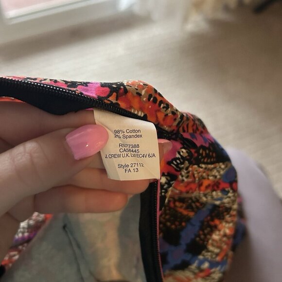 J. Crew Abstract Plaid Print Mini Skirt Womens Size 2 Stretch Colorful Retro Y2K - Picture 6 of 8